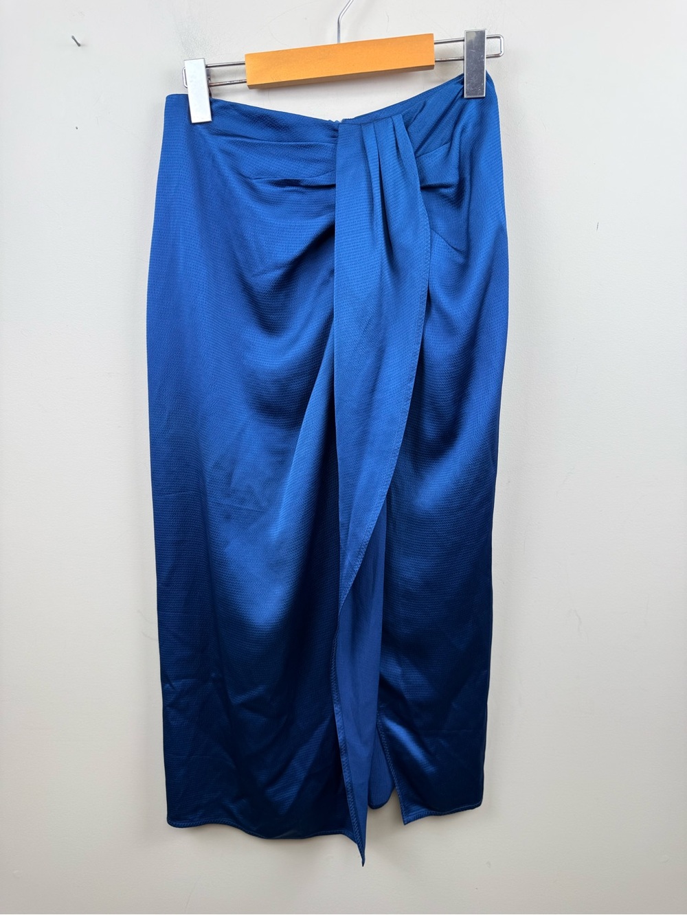 ANNASPEAK teak satin midi skirt small